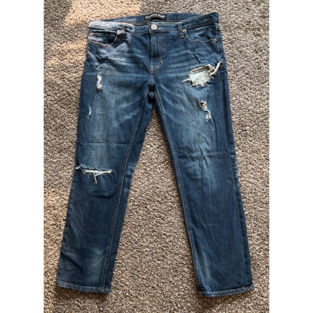 Express Distressed Girlfriend Jeans